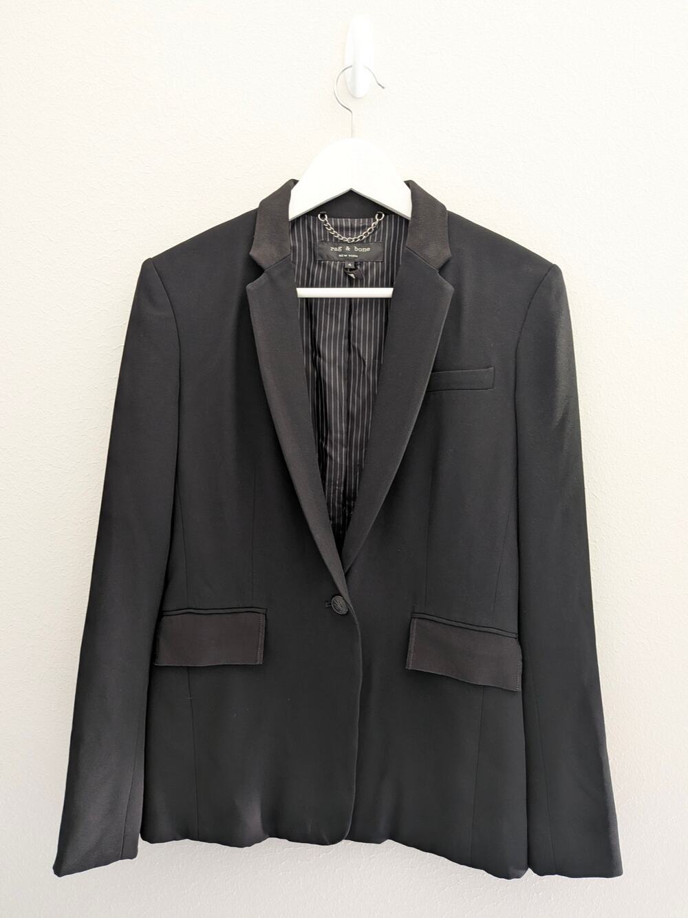 Rag & Bone Rylie Blazer Jacket Size 4 Black Single Button Women’s Suit Coat 4